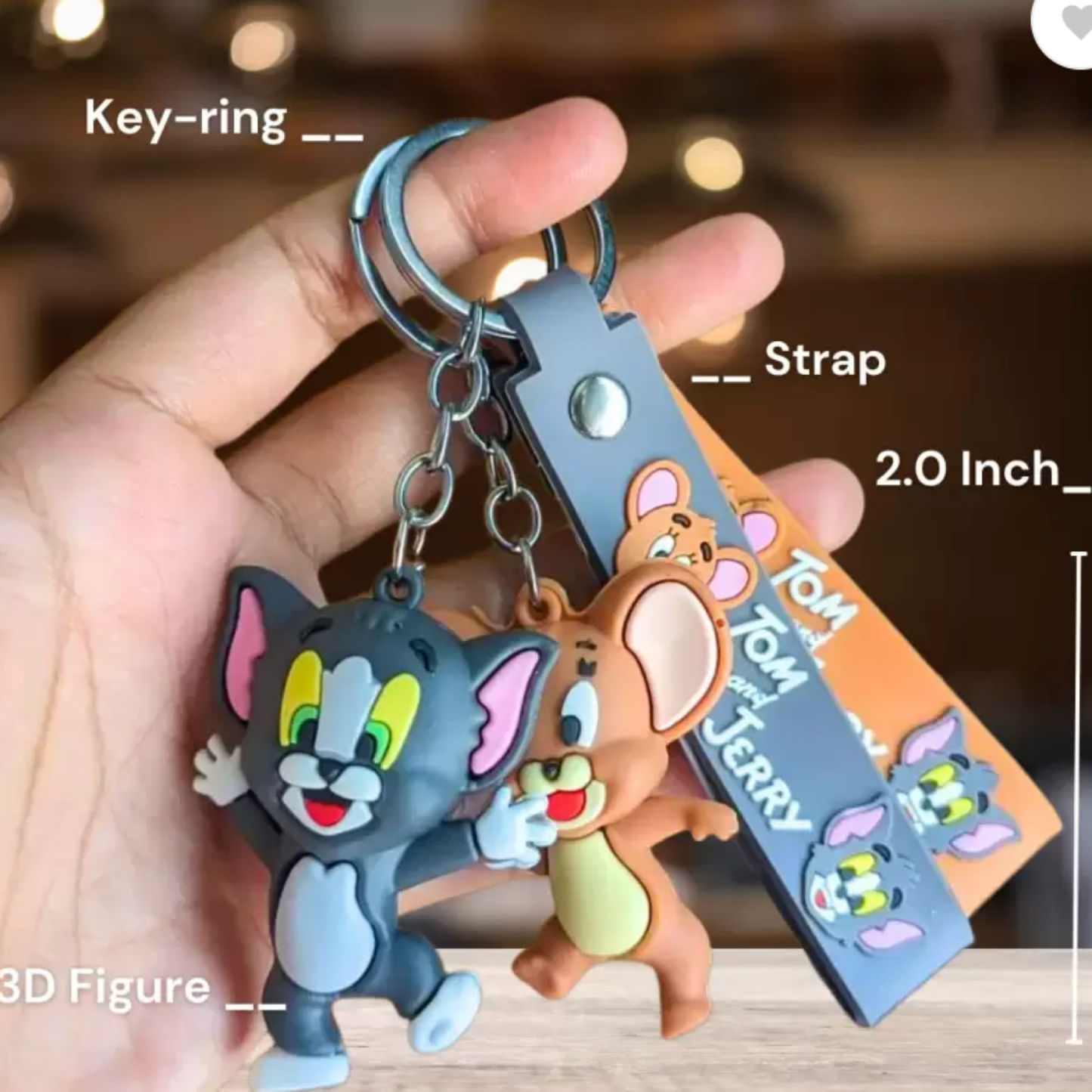 3D silicone Tom Cat Toy Keychain