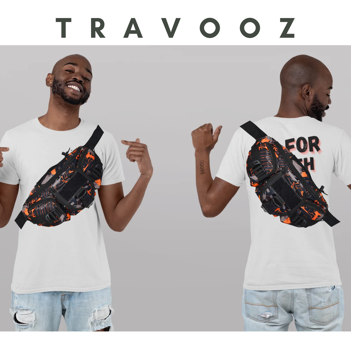 Orange Waist Bag for Men Women