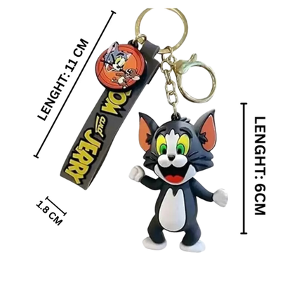 3D silicone Tom  Cat Toy Keychain