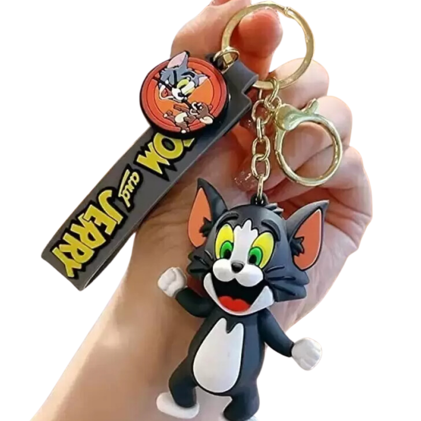 3D silicone Tom  Cat Toy Keychain