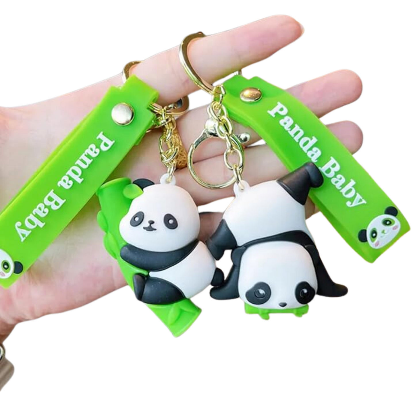Silicone Panda 2 Combo Keychain
