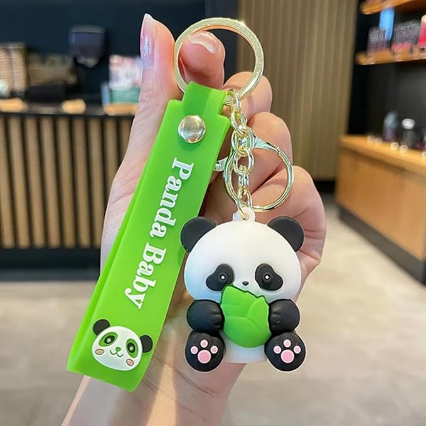 Silicone Panda 2 Combo Keychain