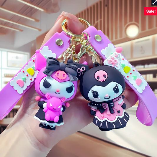 Kuromi Keychain Duo – Edgy & Cute (Set of 2)