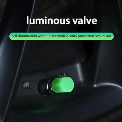 Glow-in-the-Dark Tyre Valve Caps - Light Up Your Ride