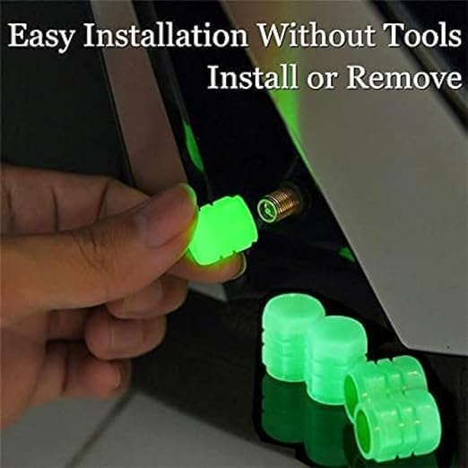 Glow-in-the-Dark Tyre Valve Caps - Light Up Your Ride