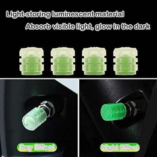 Glow-in-the-Dark Tyre Valve Caps - Light Up Your Ride