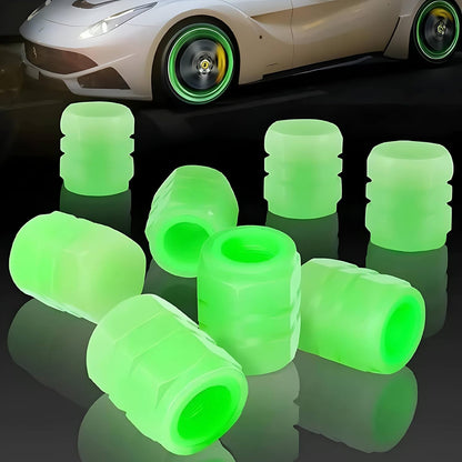Glow-in-the-Dark Tyre Valve Caps - Light Up Your Ride