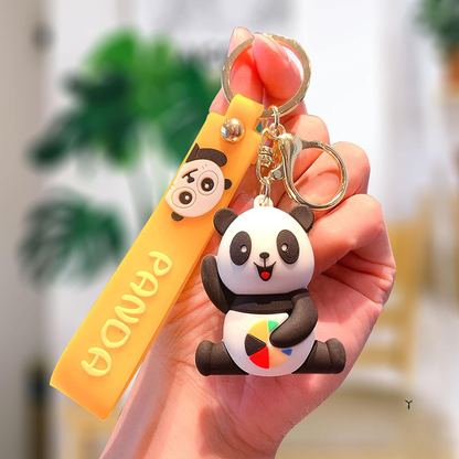Silicone Panda 2 Combo Keychain