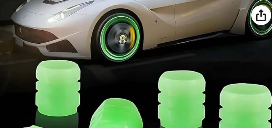 Glow-in-the-Dark Tyre Valve Caps - Light Up Your Ride