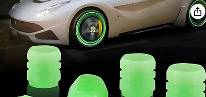 Glow-in-the-Dark Tyre Valve Caps - Light Up Your Ride