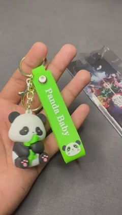 Silicone Panda 2 Combo Keychain