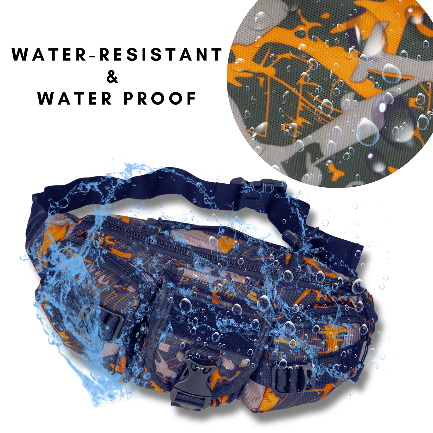 Orange Waist Bag for Men Women